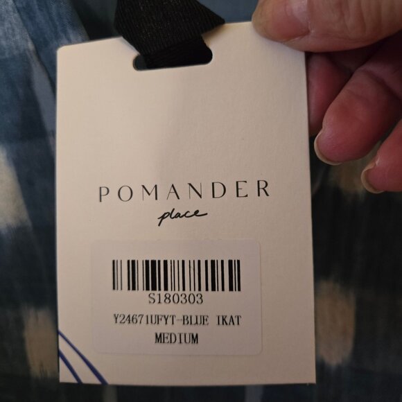 Tuckernuck NWT Pomander Place Blue Ikat Kenzo Ruffle Swing Dress Size M - Picture 12 of 14